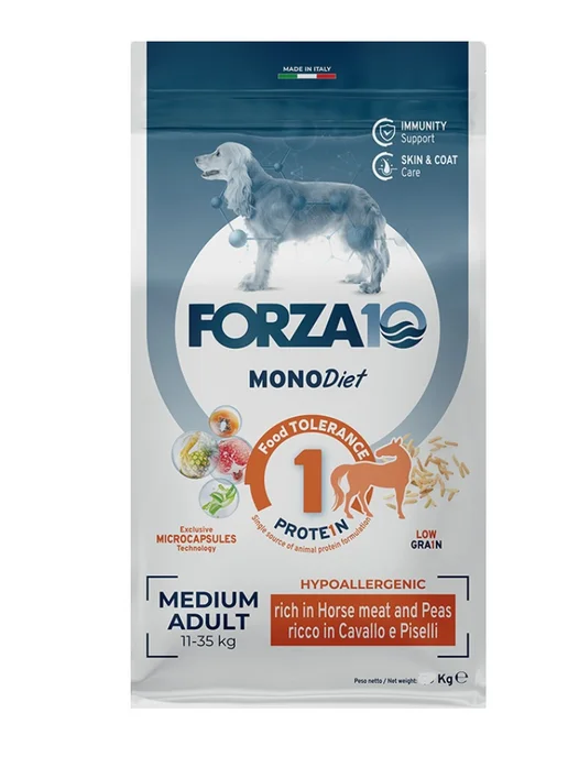 Сухой корм Forza 10 Monodiet Конина для собак, средние, 1,5 кг