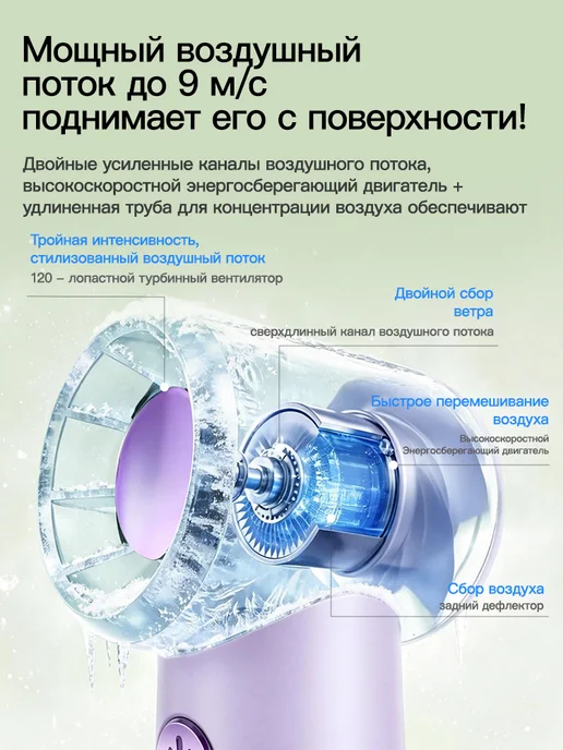 Yueme Вентилятор ручной мини портативный с зарядкой, белый, фото 7