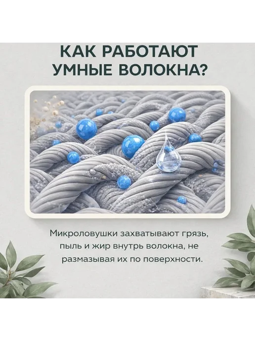 нет Умные салфетки для стекол и зеркал без разводов, серый, фото 8
