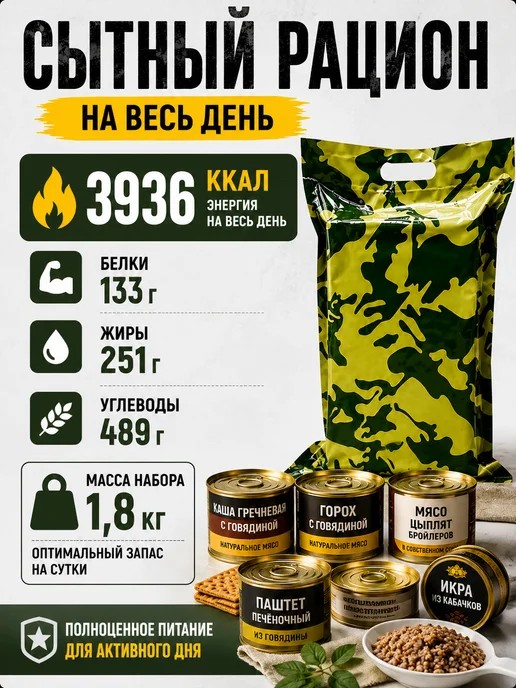 Сух_Паек Сухой паёк (ИРП) набор из 8 шт до 2028 года, 8 шт, фото 3