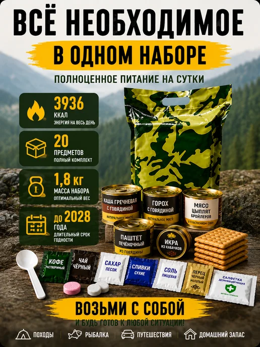 Сух_Паек Сухой паёк (ИРП) набор из 8 шт до 2028 года, 8 шт, фото 7
