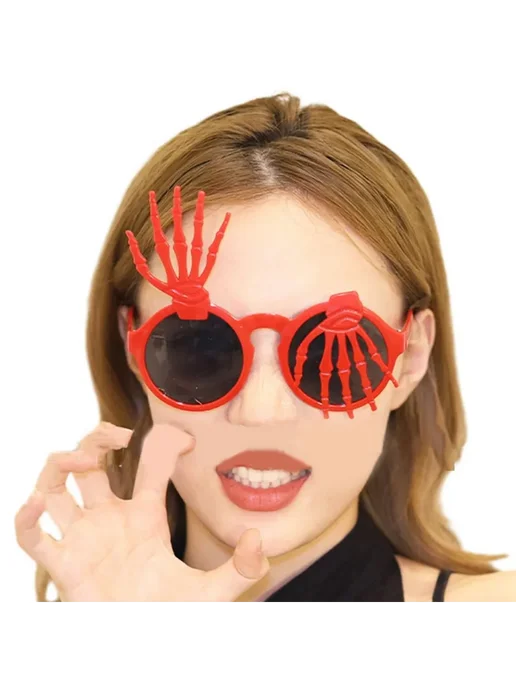 Очки для Хэллоуина Red bone claw, красный
