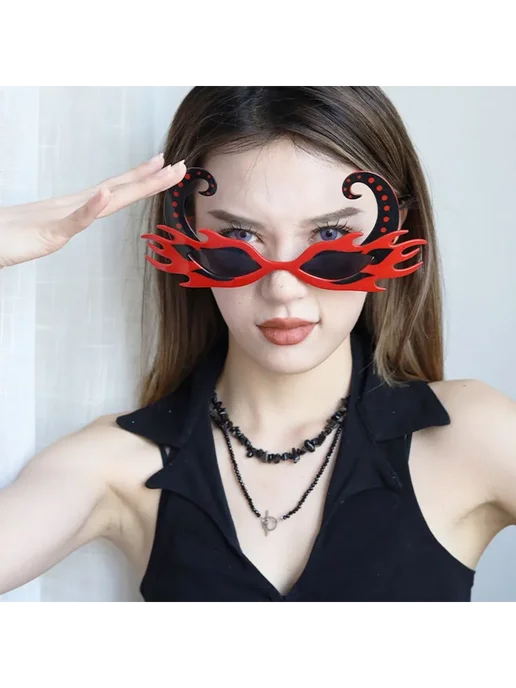 Очки для Хэллоуина Red bone claw, красный, фото 8