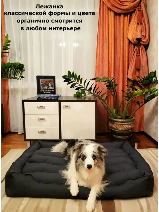 ИП Зайнаков А.Г. Лежанка для собак и кошек с Бортиками и Подушкой, серый, фото 3