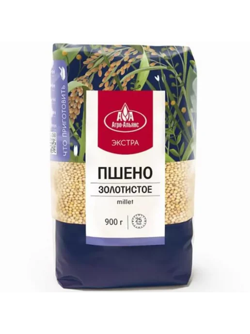 Агро-Альянс Пшено золотистое Экстра 900г, 4шт, 900 г, 4 шт, фото 2