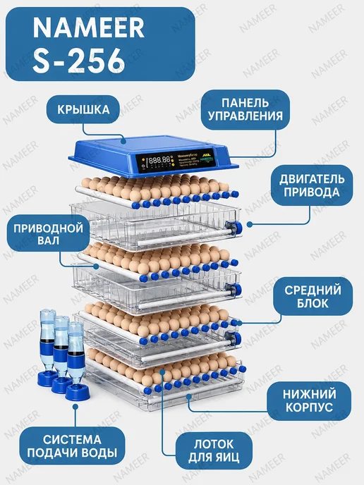 Инкубатор для яиц автоматический 256 шт, 256 шт, фото 8