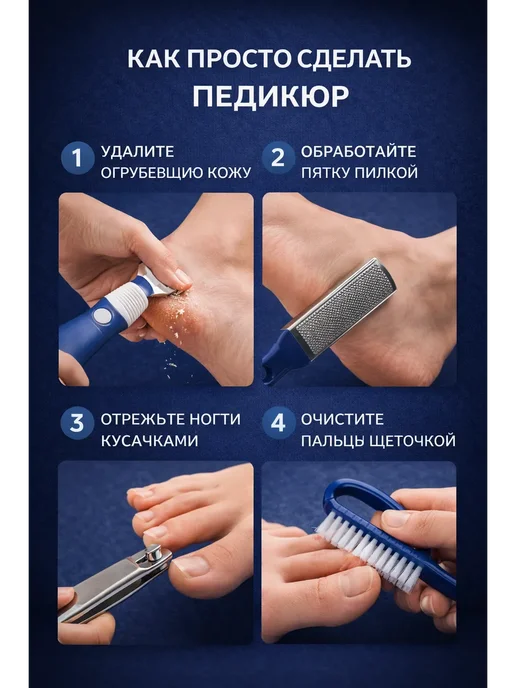 Периш Педикюрные наборы для ногтей, синий, фото 3