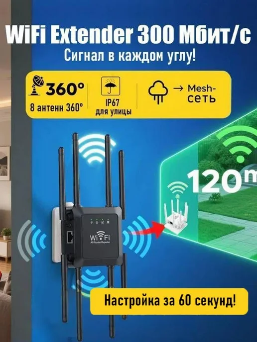 WiFi адаптер 7265NGW 1200 Мбит с, Bluetooth 4.2, M.2, репитер Mesh 300 Мбит