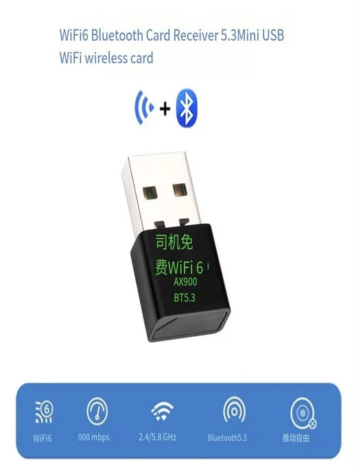 USB WiFi 6 адаптер AX900, Bluetooth 5.3, 2.4 5 ГГц, вариант, фото 2