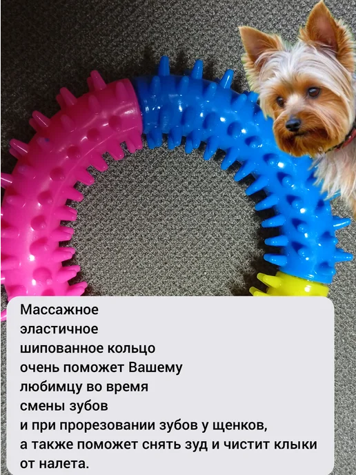 без бренда Кольцо пуллер игрушка для собак мелких и средних пород 10см, голубой, фото 3