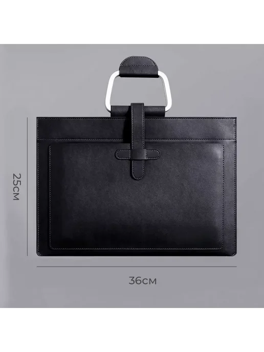 Портфель женский мужской черный Портфель, черный, фото 5