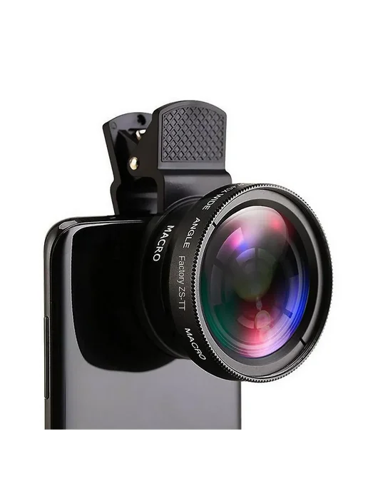 Линзы fisheye и макро для смартфона Цв. золотистый, золотой