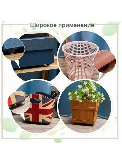 Колесики для мебели поворотные 4 Черный матовый, 4шт, 26мм, 4 шт, 4 шт, фото 5