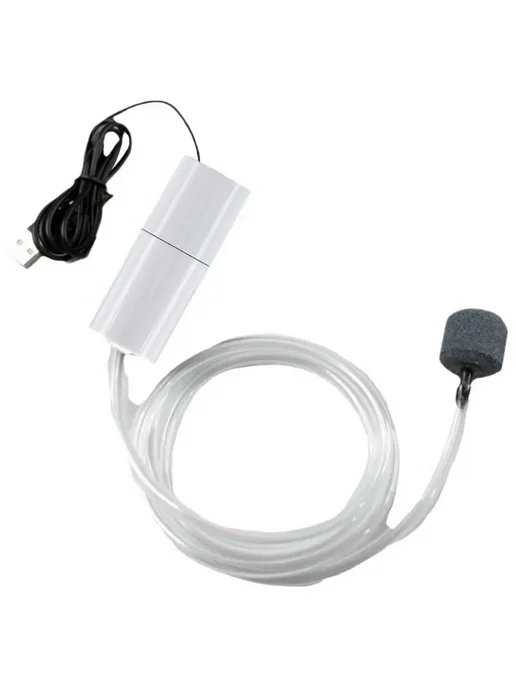 Аквариумный USB воздушный насос, бесшумный компрессор белый, белый, фото 4