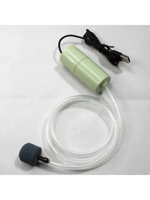 Аквариумный USB воздушный насос, бесшумный компрессор белый, белый, фото 8