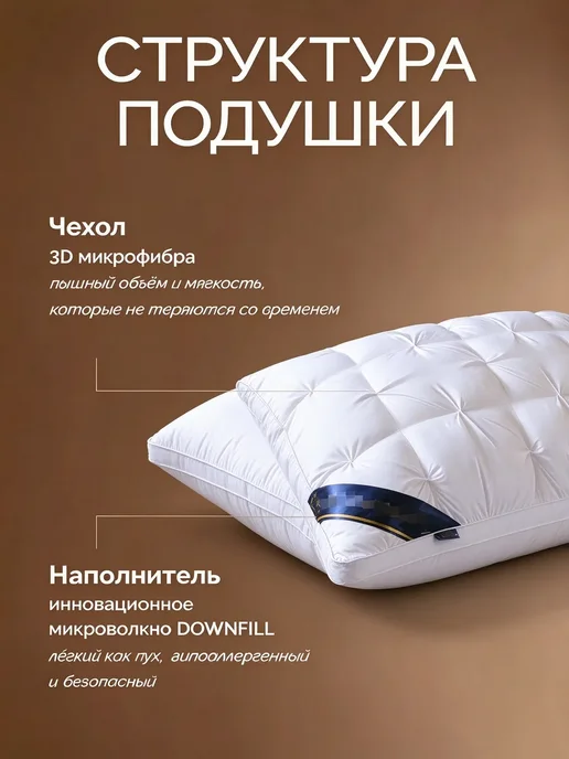 Подушка ортопедическая для сна 50*70, 2 шт, 50x70, 2 шт, фото 2