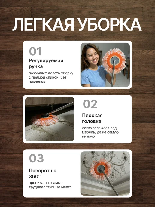Швабра для мойки окон потолков и стен, серый, фото 3