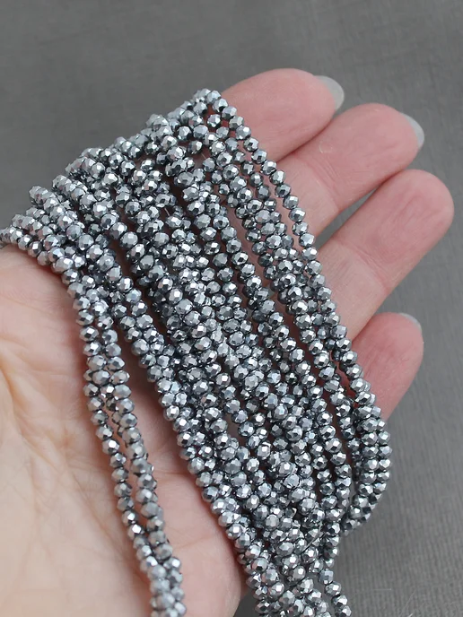 Сотвори Сама стеклянные бусины для рукоделия, 3*2 мм, 3 нитки, 3x2 мм, фото 8