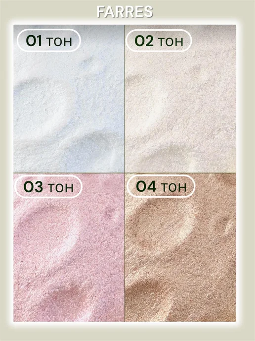 FARRES cosmetics Хайлайтер для лица и тела, сухой мерцающий, серый, фото 3