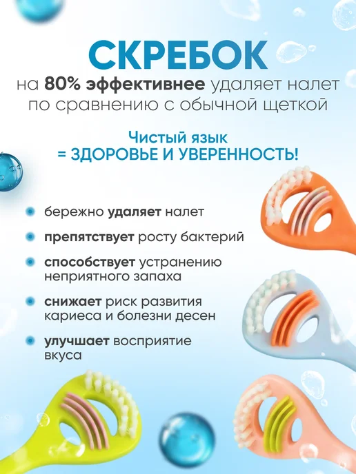 VK-Oral Скребок для языка, голубой, фото 3