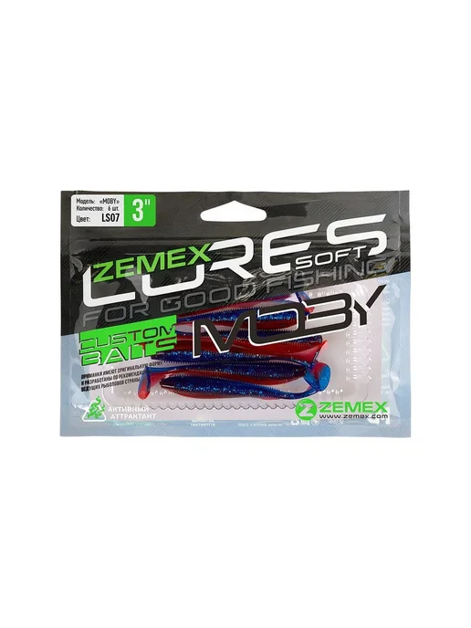 zemeх Силиконовая приманка MOBY 4" (100 мм),цвет LS07,в уп 5 шт, 6 шт