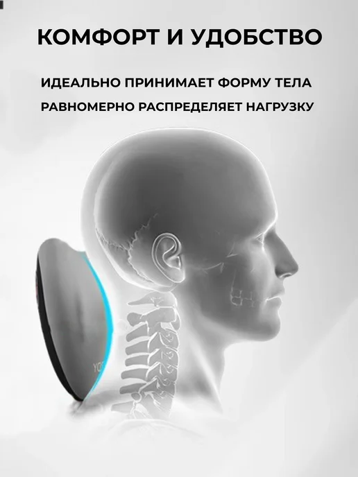 PlayPoint Комплект подушек в машину для спины и шеи, черный, фото 6
