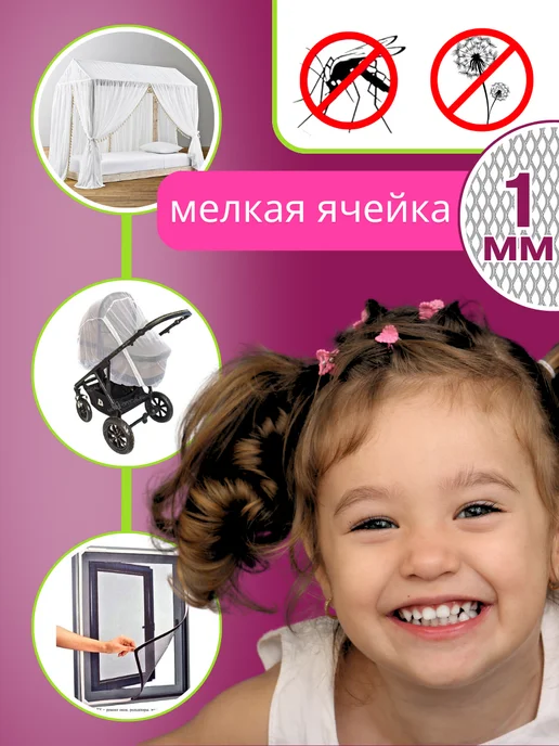 M.D Отрез москитной сетки на окно 2 м, 2 м, фото 4