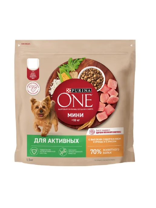 Сухой корм PURINA ONE Здоровый для собак, мелкие, 1,5 кг, фото 2