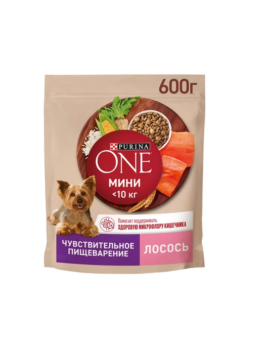 Сухой корм PURINA ONE Пищеварением для собак, чувствительное пищеварение, 0,6 кг