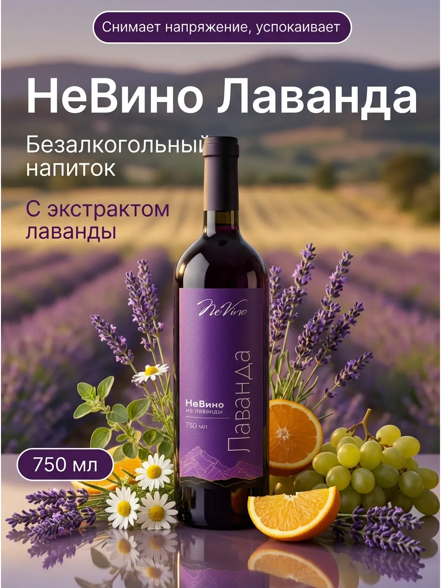 Безалкогольное НеВино из лаванды 750 мл