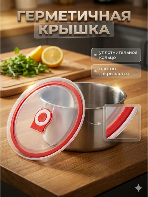 AII570 Набор контейнеров для еды с крышкой 4шт, 4 шт, фото 5