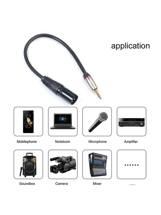3.5мм штерёг мужской в XLR 3Pin аудио кабель 0.3м, 0,3 м, фото 5