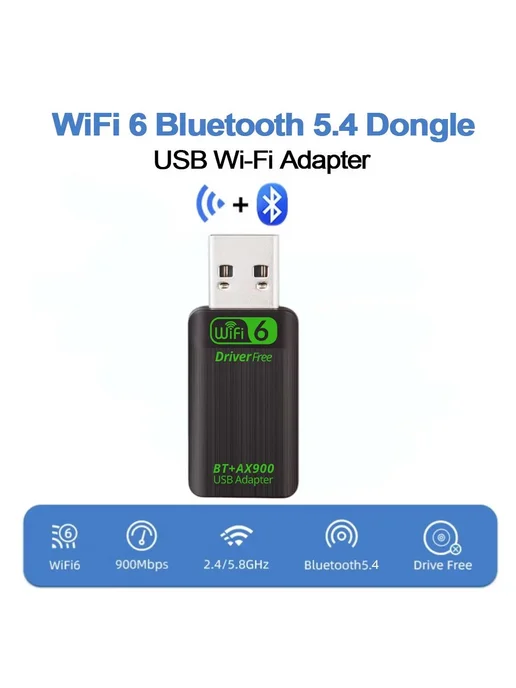 USB WiFi 6 адаптер AX900 600 Мбит с + Bluetooth 5 4, вариант, фото 3
