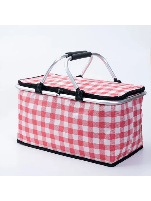 Корзина для пикника Оксфорд 40*20*23 см 650г Красный, 40x20x23 см, 650 г