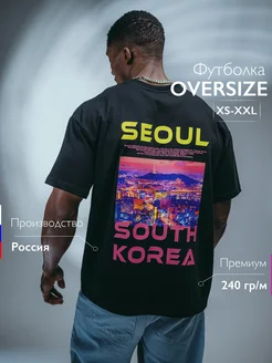 Футболка оверсайз с принтом плотная