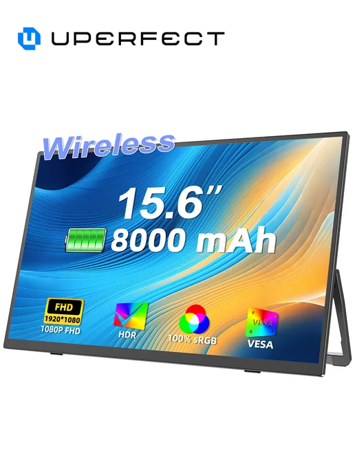 Uperfect 15.6" Беспроводной монитор 60 Гц с 8000mAh батареей, 8000 мАч