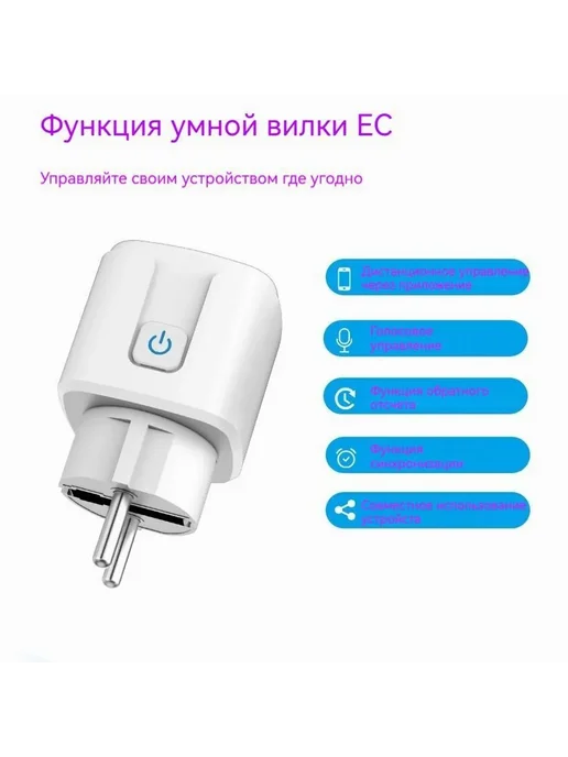 Умная WI-FI розетка 16А Термокварц Белый, белый