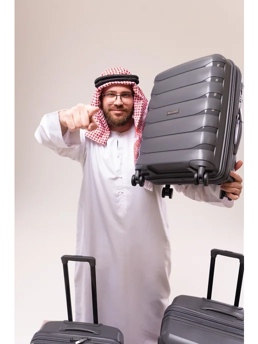 RAMZESinc Чемодан S Ramzes Dubai маленький на колесах ручная кладь, серый, фото 2