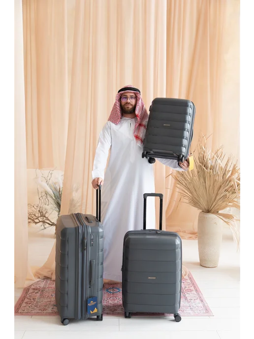 RAMZESinc Чемодан S Ramzes Dubai маленький на колесах ручная кладь, серый, фото 6