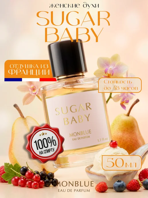 Monblue Духи женские стойкие Sugar Baby, 50 мл, 50 мл
