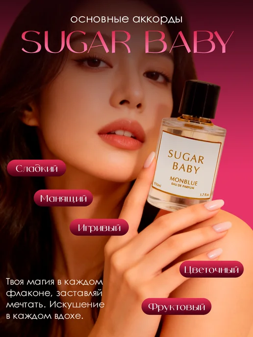 Monblue Духи женские стойкие Sugar Baby, 50 мл, 50 мл, фото 4