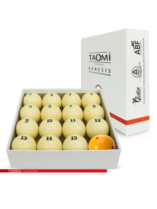 Tao-Mi Шары для бильярда GENESIS 67 мм Желтый биток с точками, желтый, фото 4