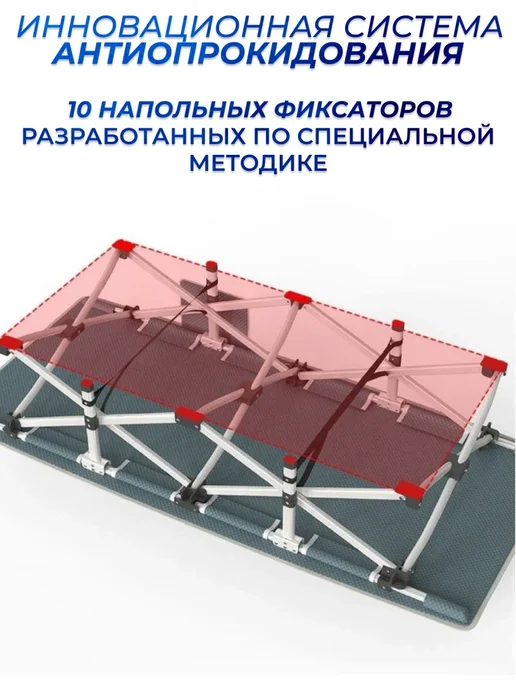 mircamping Раскладушка с матрасом взрослая с подогревом туристическая, зеленый, фото 3