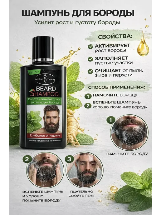 наМиллион Шампунь для бороды мужской смягчающий, вариант, фото 2