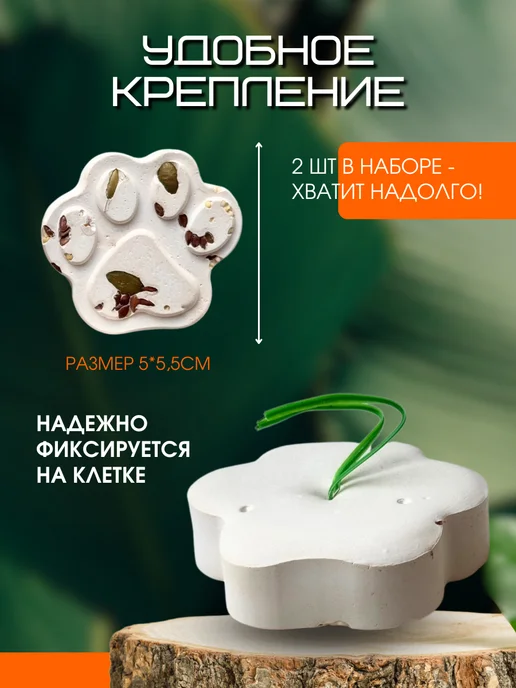 Пищевая добавка морской белый ракушечник Минеральный камень для грызунов хомяков и попугаев 2шт, 2 шт, фото 3