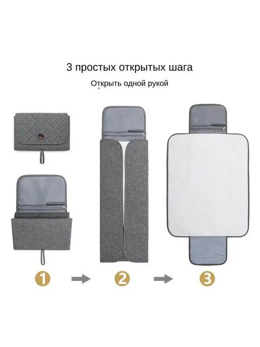 Пеленальный матрасик серый, серый, фото 4
