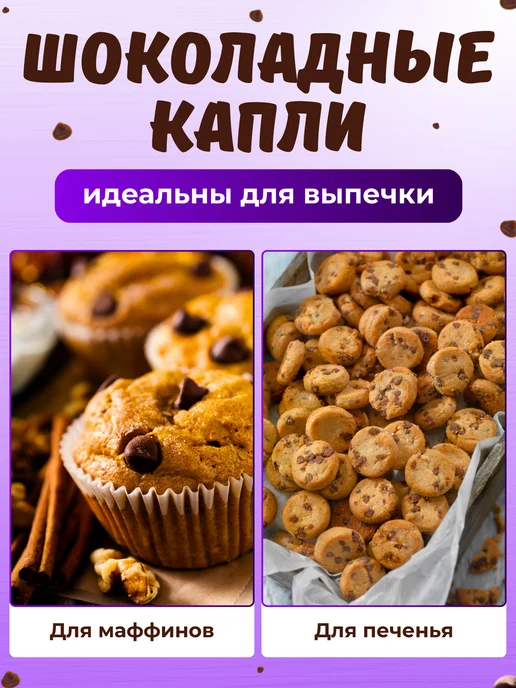 Шоколадные молочные капли для выпечки, вариант, фото 3