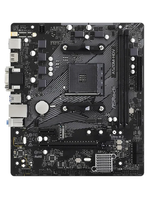 ASRock Материнская плата A520M-HDV (AM4, mATX), черный, фото 2