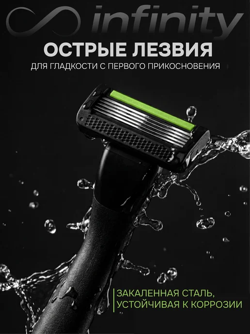 INFINITY Бритва мужская станок для бритья с 16 кассетами, черный, фото 4
