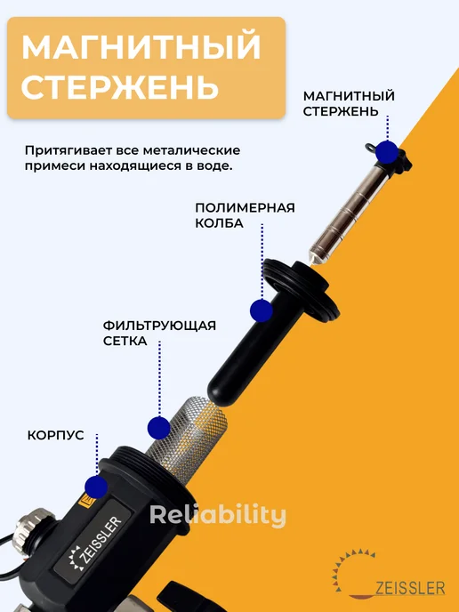 ZEISSLER Фильтр магнитный для котла 3 4", черный, фото 8
